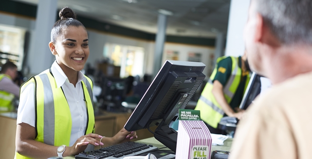 Woman at the checkout