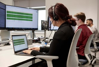 Rye Hill House, Travis Perkins Plc Head Office, Colleague Working At Desk
